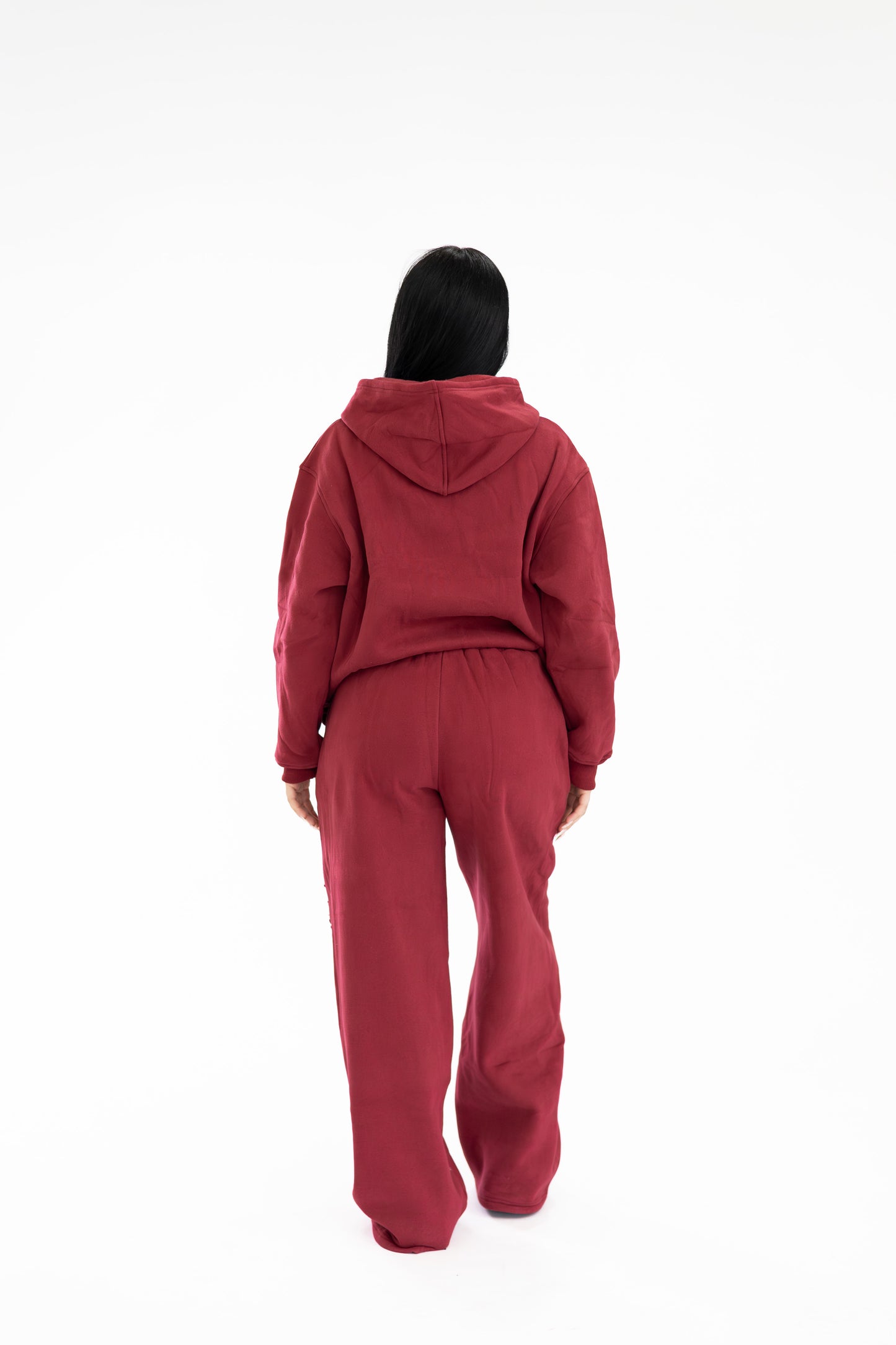 STAPLE WIDE TRACK PANTS - RED WINE