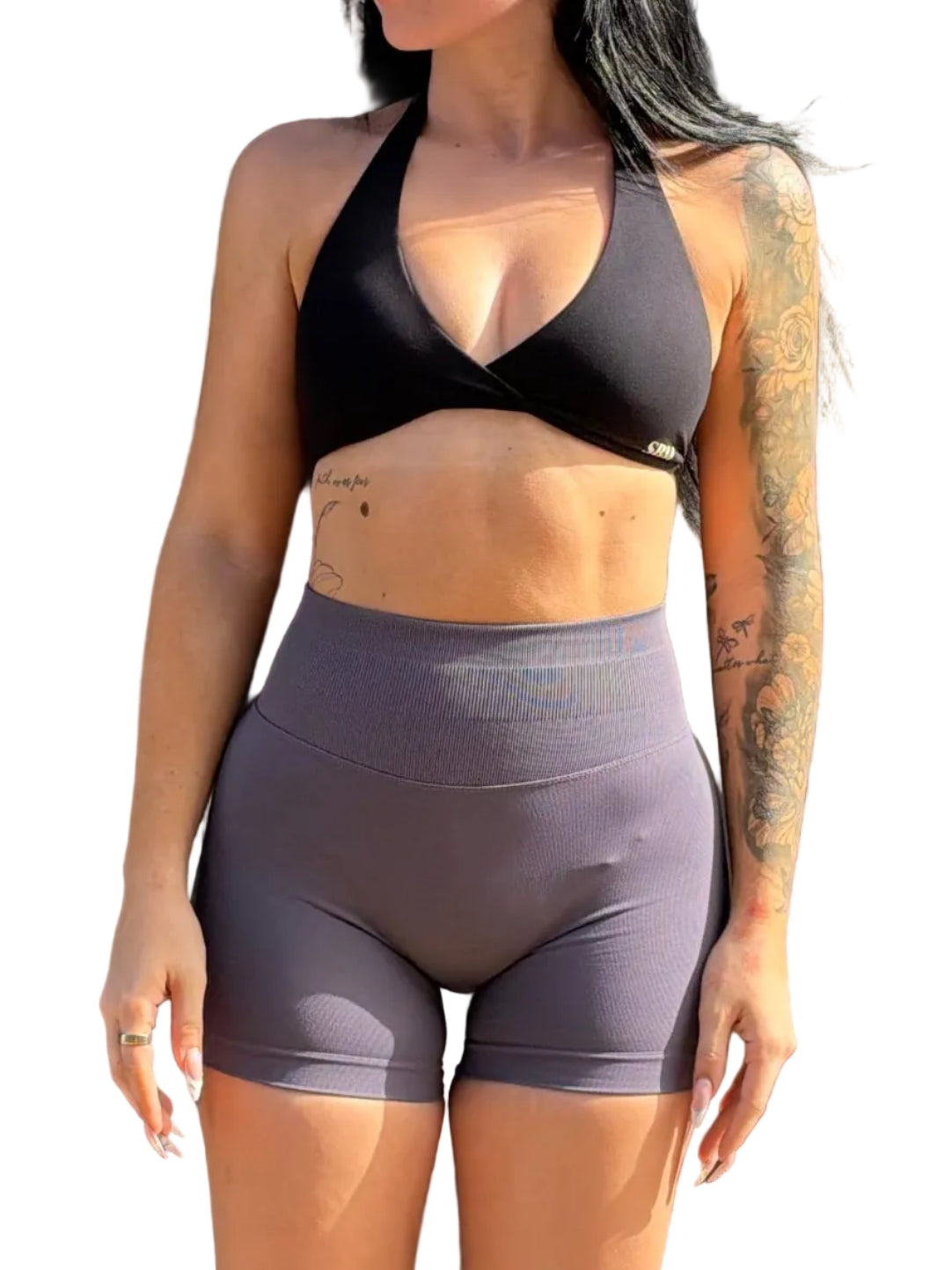 Charcoal High Scrunch Short