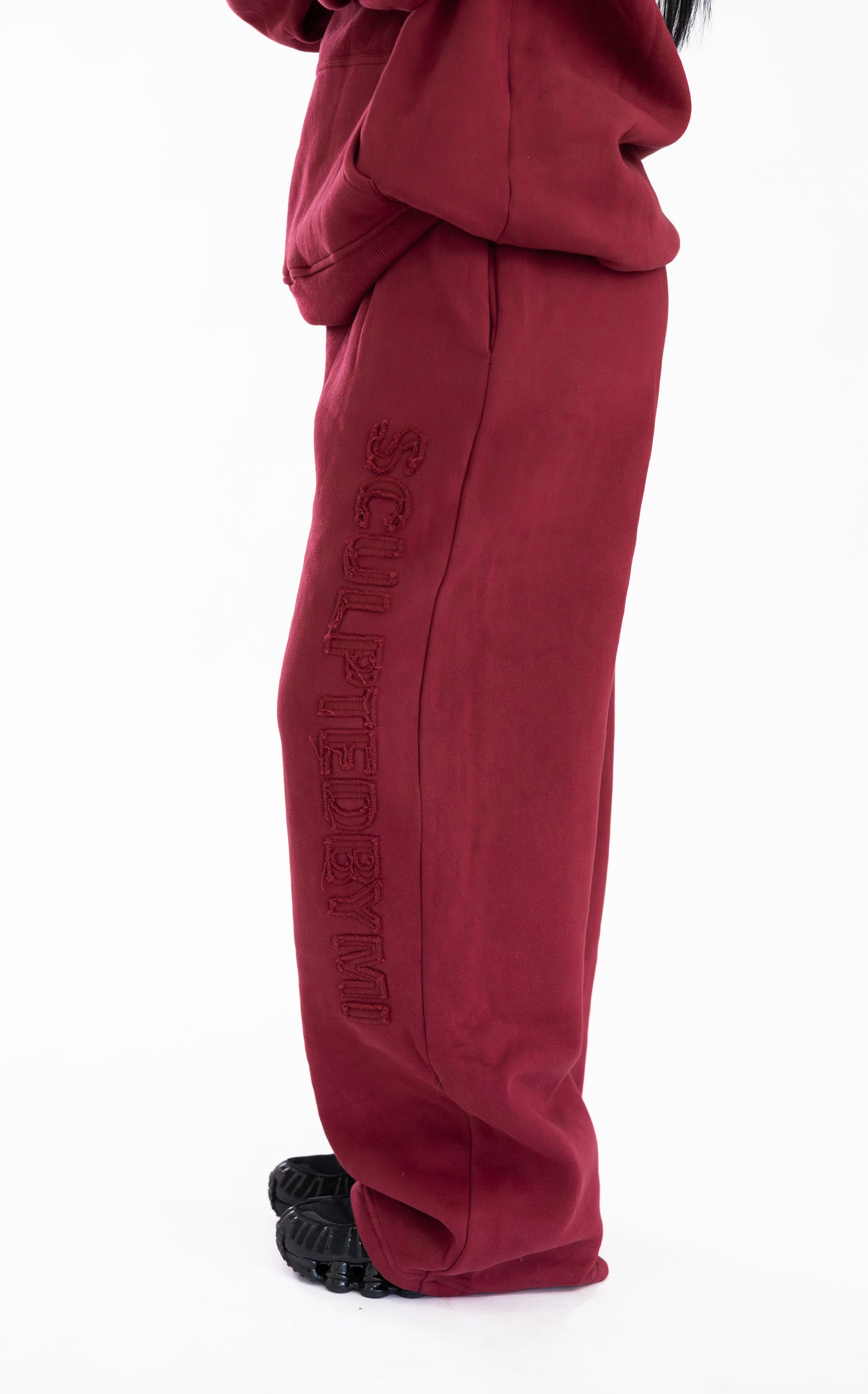 STAPLE WIDE TRACK PANTS - RED WINE