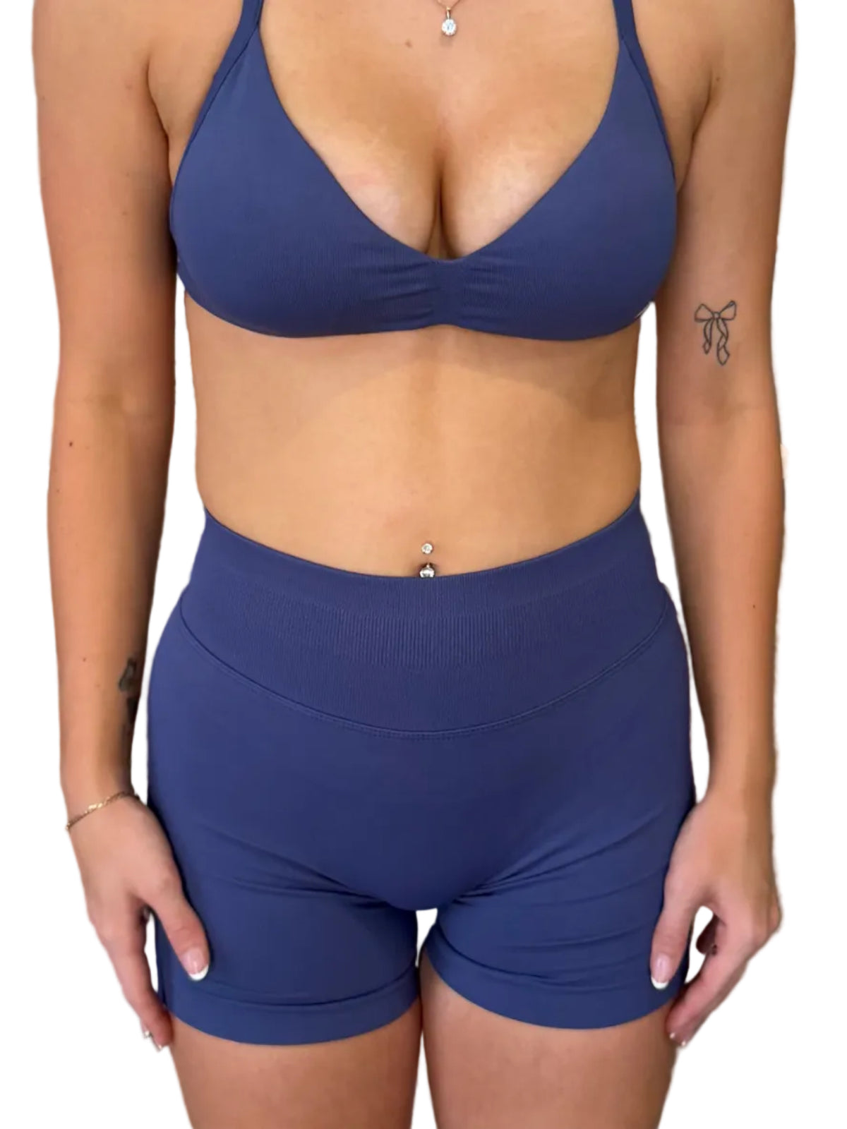 Ash Blue Scrunch Shorts