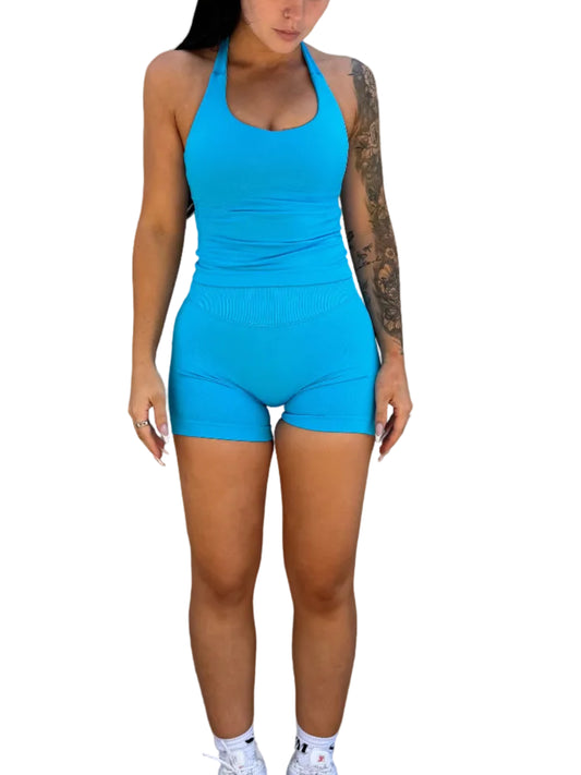 Cyan Halter Tank