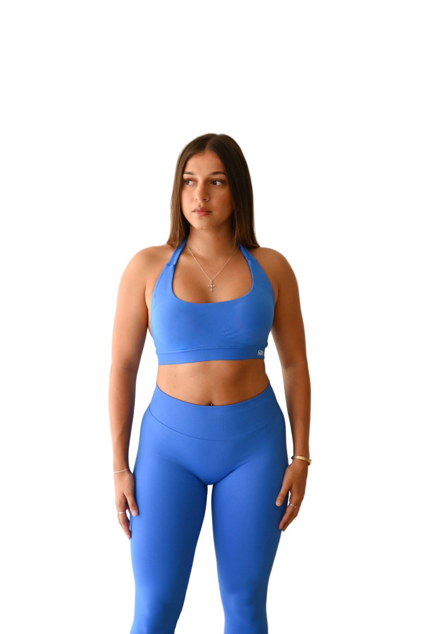 Medium Blue Backless Crop