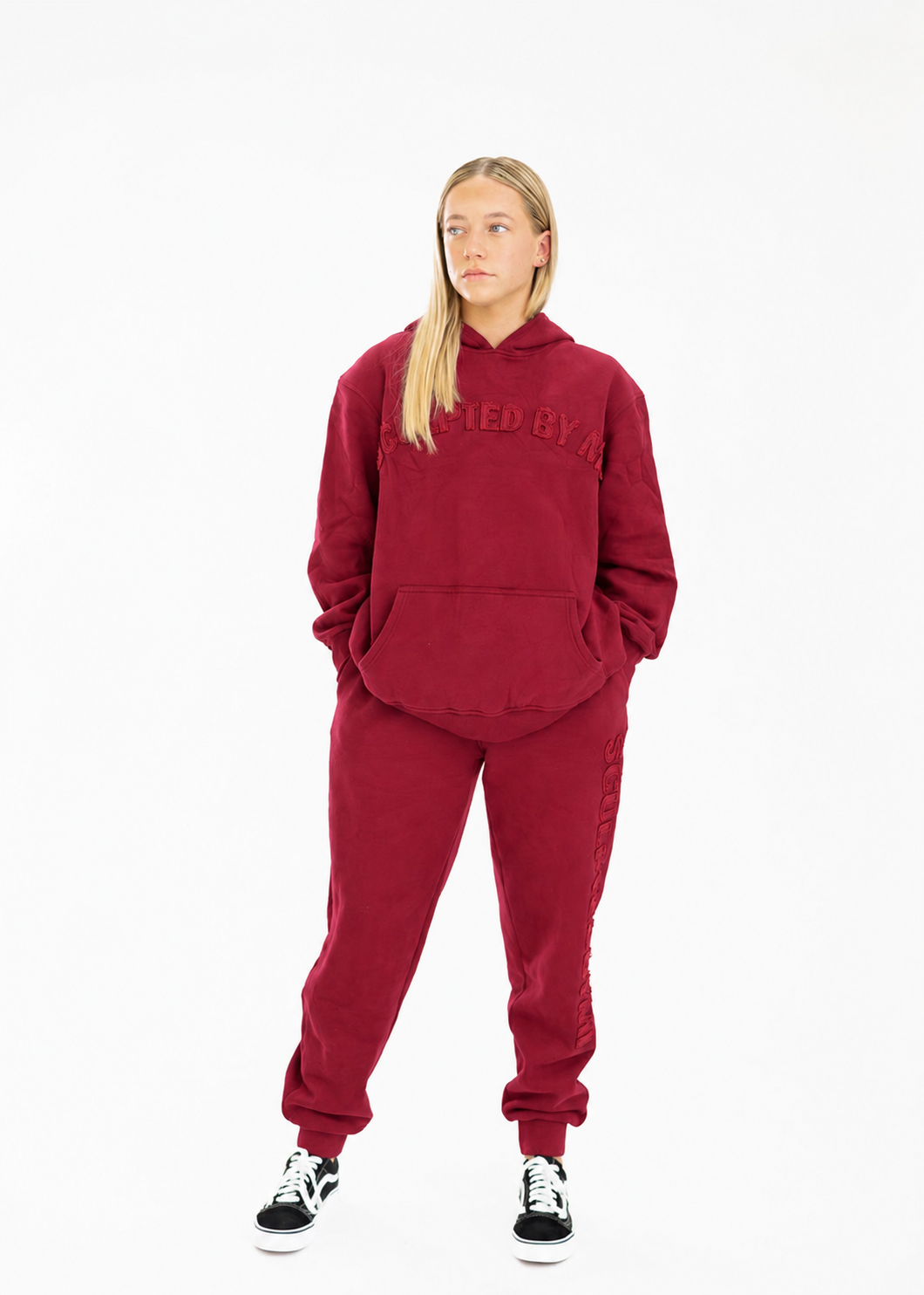 STAPLE CUFF TRACKPANT - WINE RED