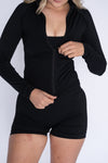 Midnight Black Sculpting Zip Jacket