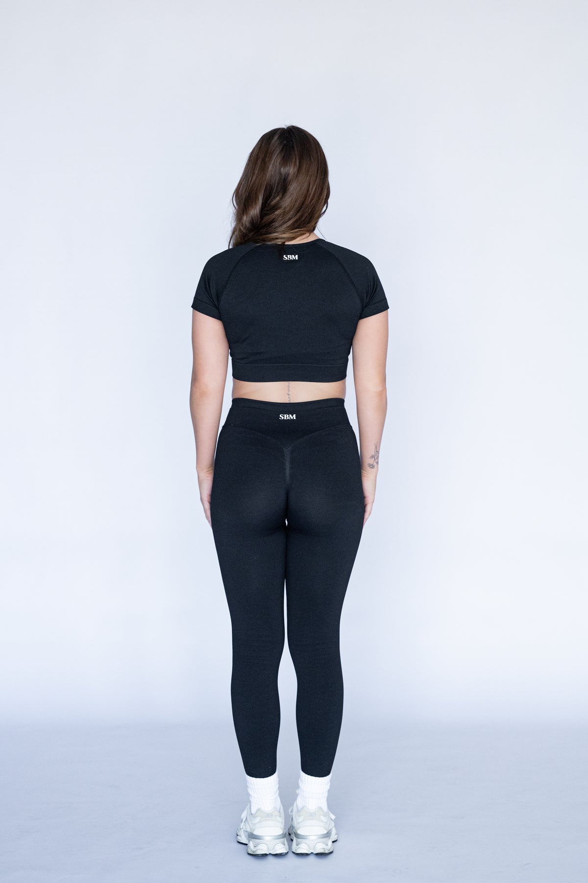 Mid Waist Black Scrunch Leggings