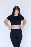 Midnight Black Tee Crop